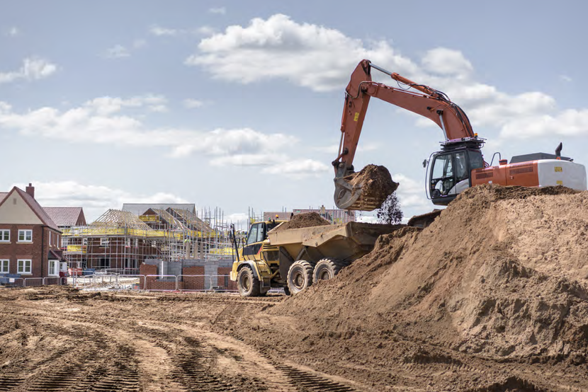 Foto van kraan op bouwterrein